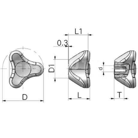 Трёхлепестковые ручки EF02.T70 — схема №1
