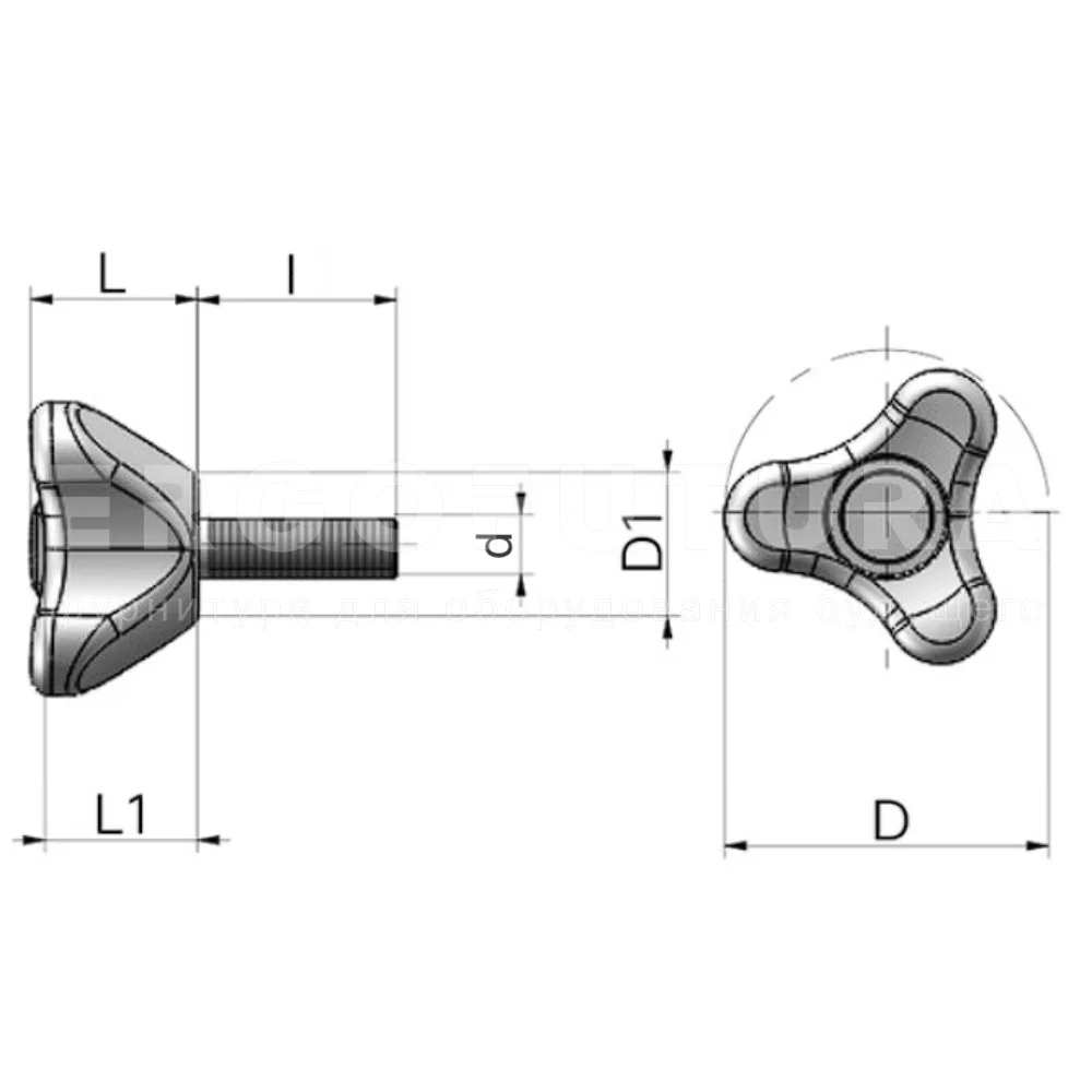 Трёхлепестковые ручки EF02.T71 — схема №1