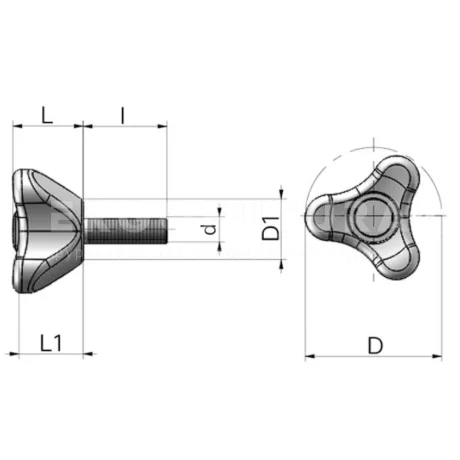 Трёхлепестковые ручки EF02.T71 — схема №1