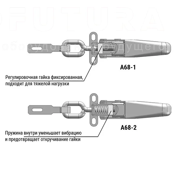 Регулируемая защелка для тяжелых нагрузок A68 — схема №2