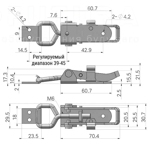 Регулируемые защелки EF14.4007 — схема №1