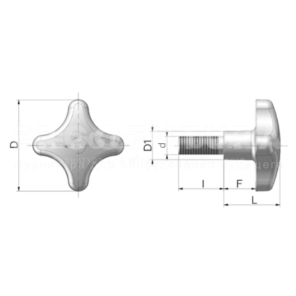 Ручки лепестковые EF02.T57 — схема №1