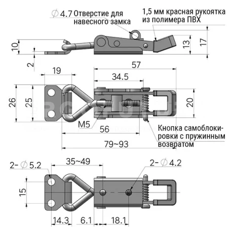 Самоблокирующиеся защелки EF14.4012 — схема №1