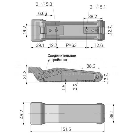 Скрытая гибкая защелка A150 — схема №1