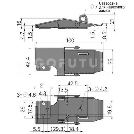 Скрытая защелка A128 — схема №2