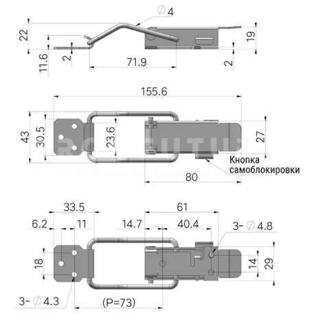 Самоблокирующиеся защелки EF14.A21B-5 — схема №1