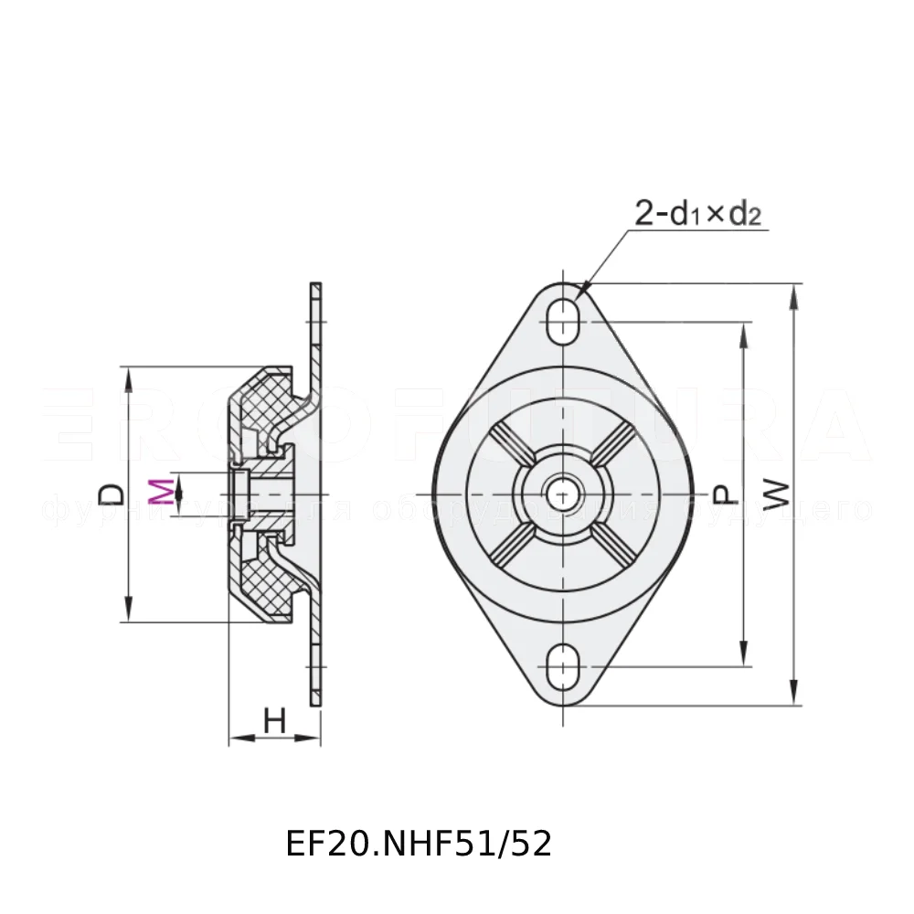 Элементы амортизации вибрации EF20.NHF — схема №1