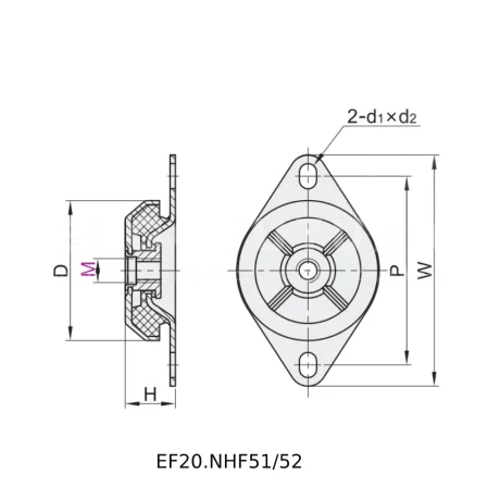 Элементы амортизации вибрации EF20.NHF — схема №1
