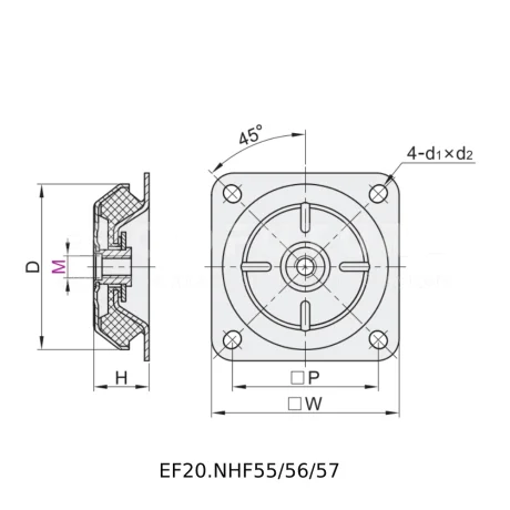 Элементы амортизации вибрации EF20.NHF — схема №2