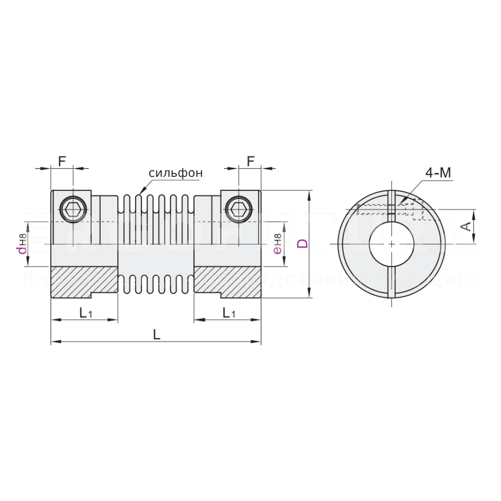 Сильфонные муфты с зажимным креплением EF10.DBQ01-11 — схема №1