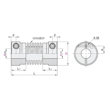 Сильфонные муфты с зажимным креплением EF10.DBQ01-11 — схема №1