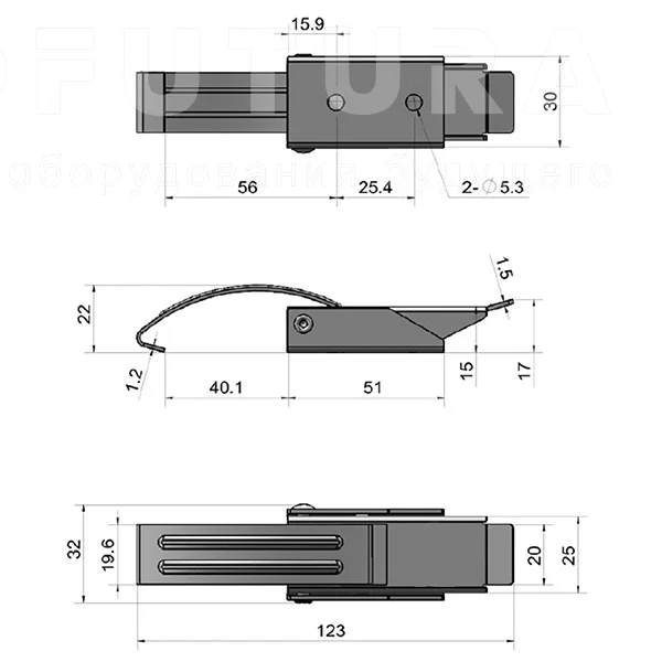Гибкая демпферная защелка EF14.A41B-5 — схема №1