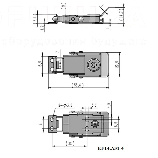 Гибкая демпферная защелка EF14.A31-3/4 — схема №1