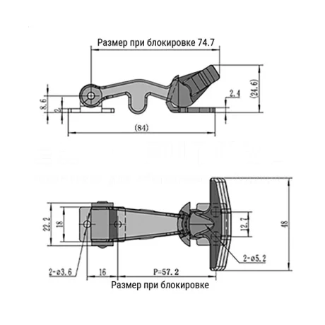 Гибкая демпферная защелка EF14.A124 — схема №1
