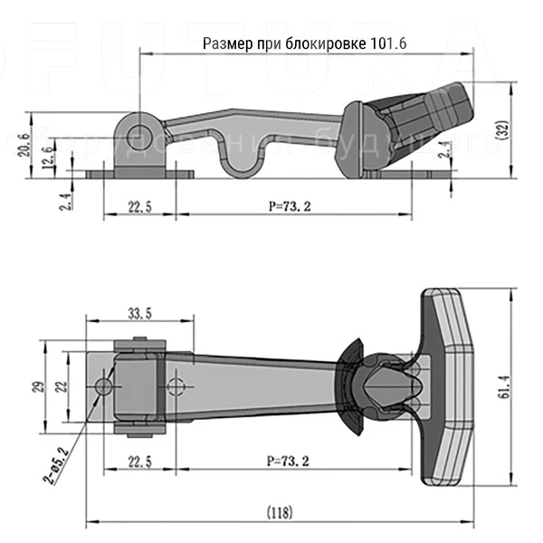 Гибкая демпферная защелка EF14.A124 — схема №2