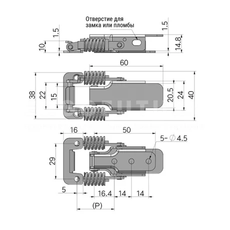 Гибкая демпферная защелка EF14.A71 — схема №2