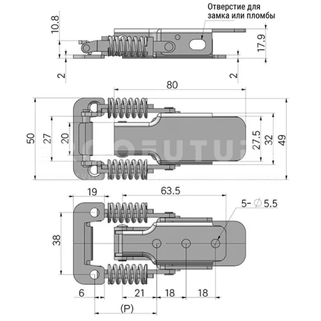 Гибкая демпферная защелка EF14.A71 — схема №3