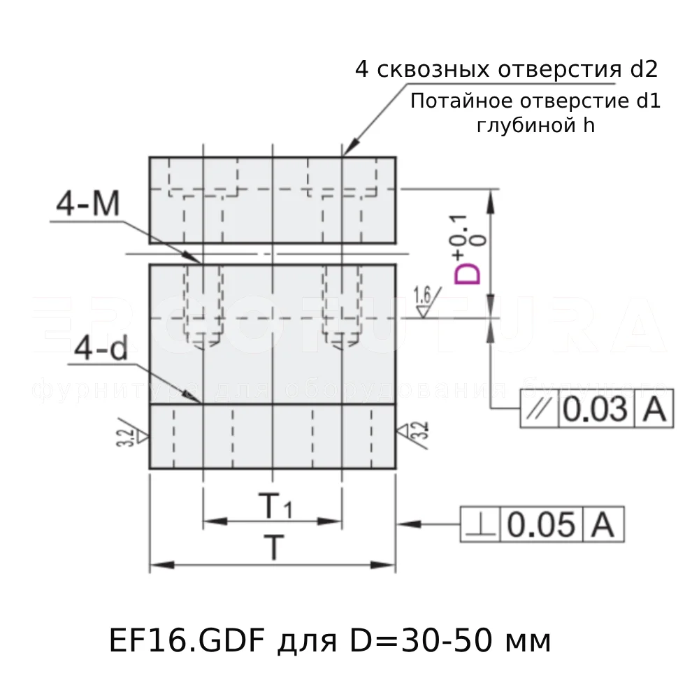 Фланцевые соединительные зажимы EF16.GDF — схема №1
