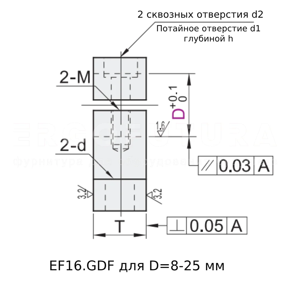 Фланцевые соединительные зажимы EF16.GDF — схема №2