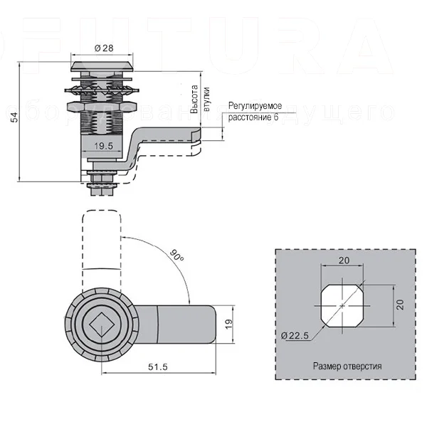 Замок SK1-063PH-4S — схема №1