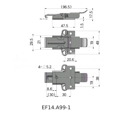 Гибкая демпферная защелка EF14.A99 — схема №1