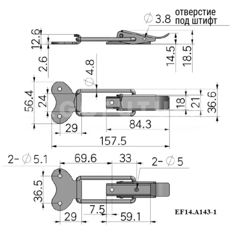 Зажимной замок EF14.A143 — схема №1