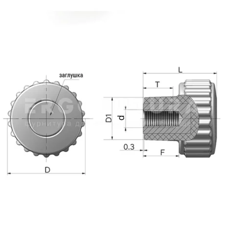 Ручки с накаткой EF02.T80 — схема №1