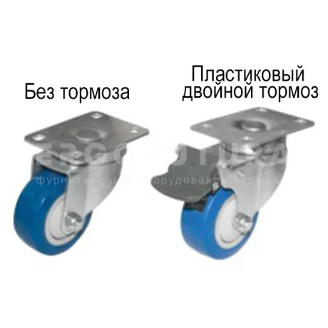 Малошумные колёса c поворотным кронштейном из оцинкованной стали CKP11/ CKP12 — фото №2