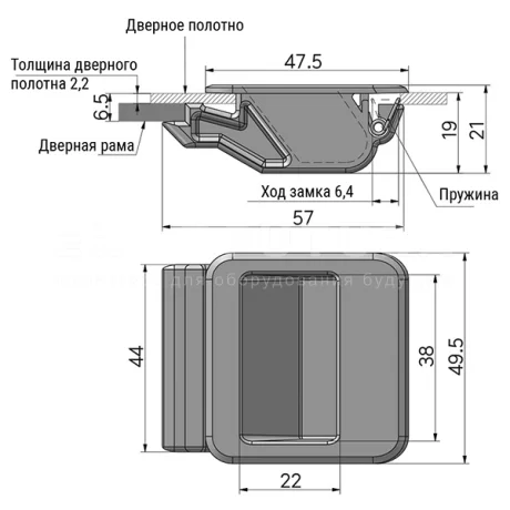 Нажимные замки M45 — схема №1