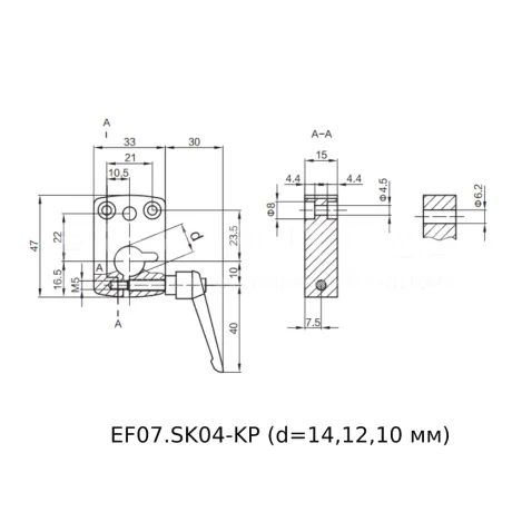 Основания для фиксации шпинделя EF07.SK-KP — схема №1