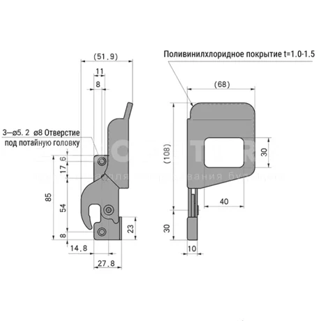Прижимные замки M105 — схема №2