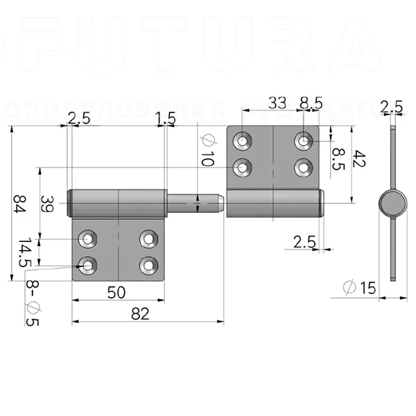 Разъёмные петли EF12.K31 — схема №1