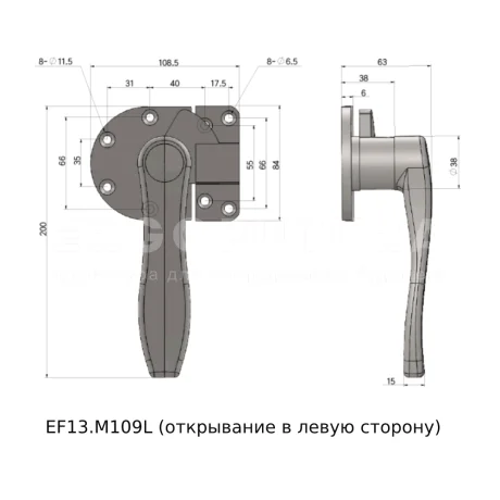 Ручки прижимного типа EF13.M109 — схема №1