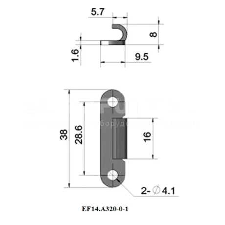 Маленький зажимной замок EF14.A312 — схема №2