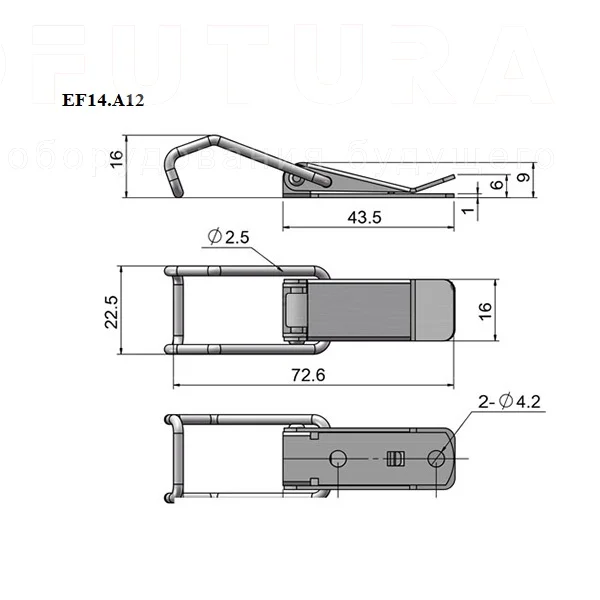 Замки натяжные EF14.A12 — схема №1