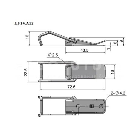 Замки натяжные EF14.A12 — схема №1