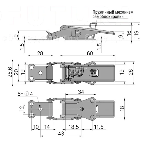 Замки натяжные EF14.A60 — схема №2