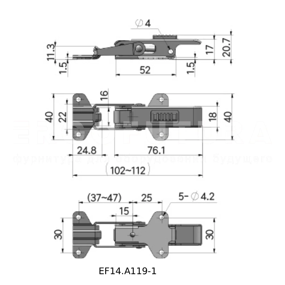 Зажимной замок с предохранителем EF14.A119 — схема №3