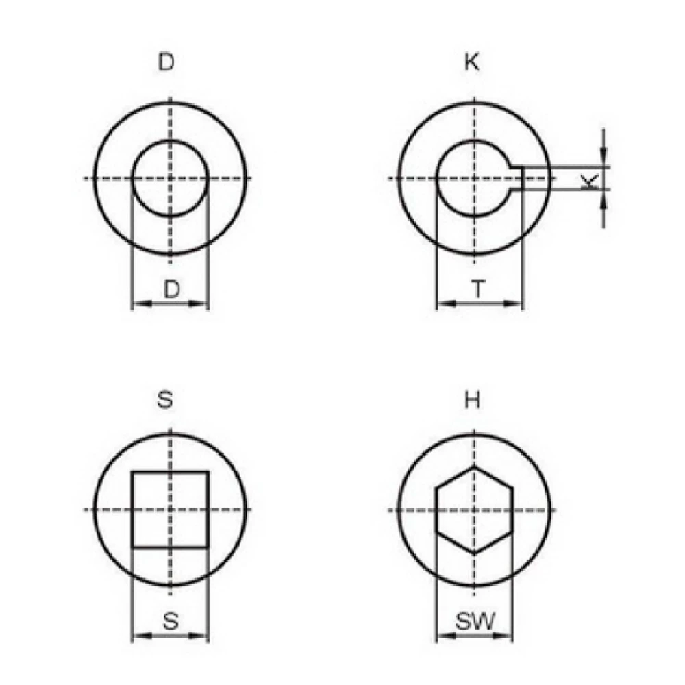 Карданные соединения с игольчатым подшипником EF10.CN-S — схема №2