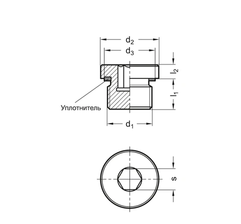 Резьбовые заглушки GN 749 — схема №1
