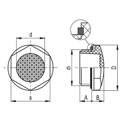 Смотровые стёкла для наблюдения за уровнем масла HFTR-PR — схема №1
