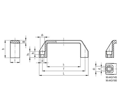 Мостовидные ручки M.443-CH — схема №2