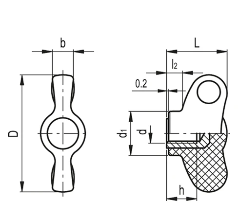 Зажимные барашки CWN-B — схема №1