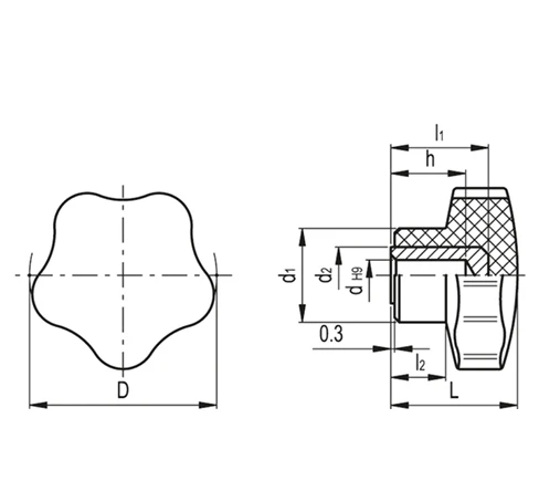 Цельнолитые лепестковые ручки VC.192-A — схема №1
