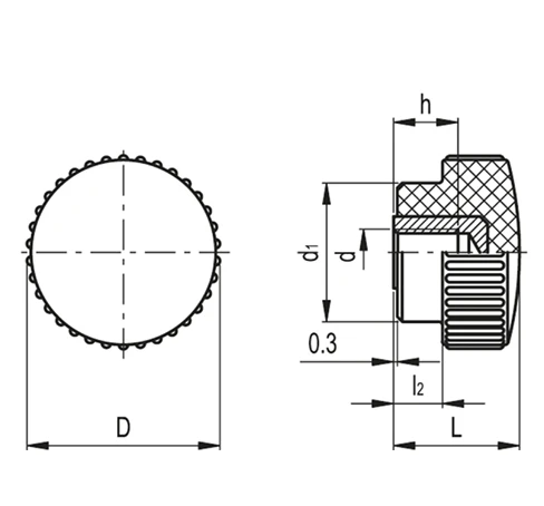 Ручки с накаткой B.193-SST — схема №1