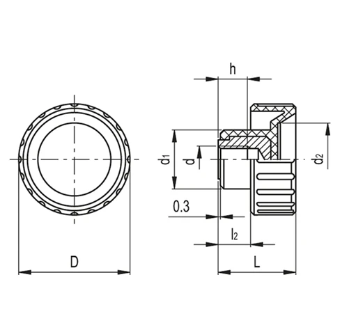 Ручки с рифлением BT-B — схема №1