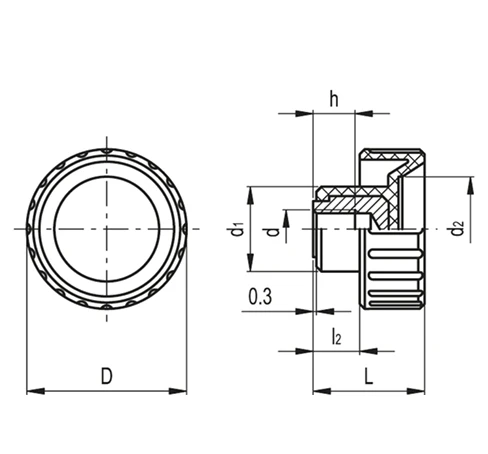Ручки с рифлением BT-SST — схема №1