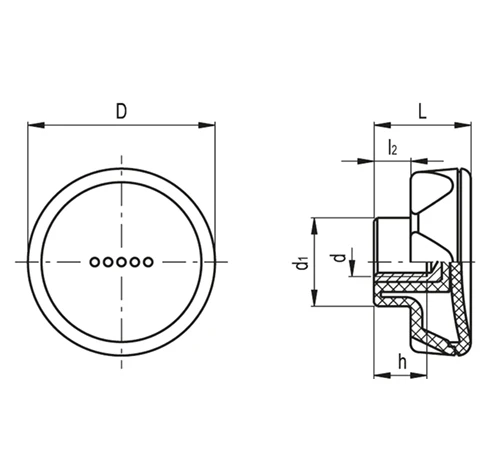 Ручки с углублениями с внутренней стороны ELK-B — схема №1