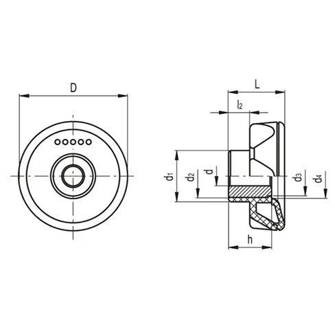 Ручки с углублениями с внутренней стороны ELK-FP — схема №1