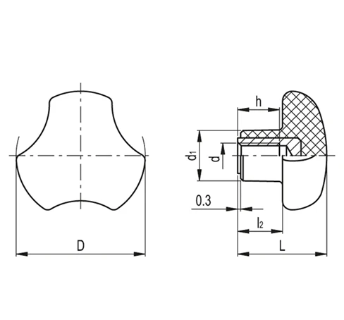 Цельнолитые лепестковые ручки VTT — схема №1